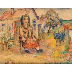 Крестьянка и корова