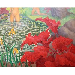 Купание среди лотосов, фрагмент