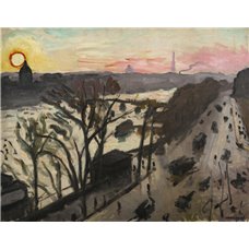 Картина на холсте по фото Модульные картины Печать портретов на холсте Париж, набережная Лувра, зимнее солнце