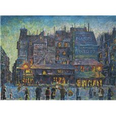 Картина на холсте по фото Модульные картины Печать портретов на холсте Париж, вечерняя улица