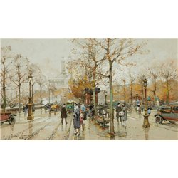 Парижский бульвар - Модульная картины, Репродукции, Декоративные панно, Декор стен