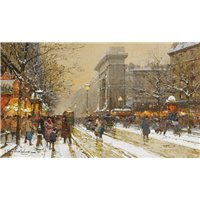 Портреты картины репродукции на заказ - Парижская улица зимой