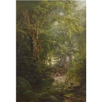 Портреты картины репродукции на заказ - Партон Артур «Пруд в лесу»