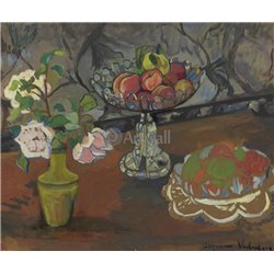 Натюрморт с розами и фруктами - Модульная картины, Репродукции, Декоративные панно, Декор стен