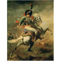Портреты картины репродукции на заказ - Офицер конных егерей императорской гвардии, идущий в атаку