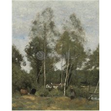 Картина на холсте по фото Модульные картины Печать портретов на холсте Пасущиеся коровы рядом с Шато-Тьерри