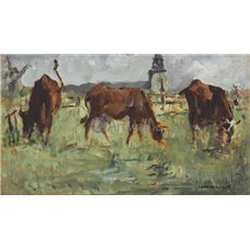 Картина на холсте по фото Модульные картины Печать портретов на холсте Пасущиеся коровы