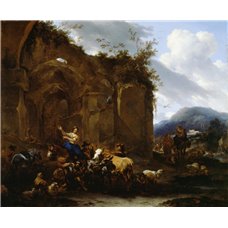 Картина на холсте по фото Модульные картины Печать портретов на холсте Пастухи со стадом и кузнец у римских руин