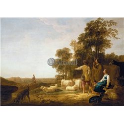 Пейзаж с пастухами - Модульная картины, Репродукции, Декоративные панно, Декор стен