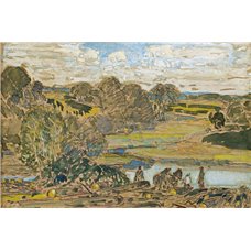 Картина на холсте по фото Модульные картины Печать портретов на холсте Пейзаж с рекой