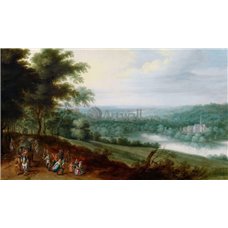 Картина на холсте по фото Модульные картины Печать портретов на холсте Пейзаж с путниками и танцующими крестьянами