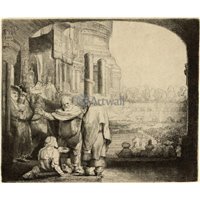 Портреты картины репродукции на заказ - Петр, Иоанн и исцеленный калека у храма