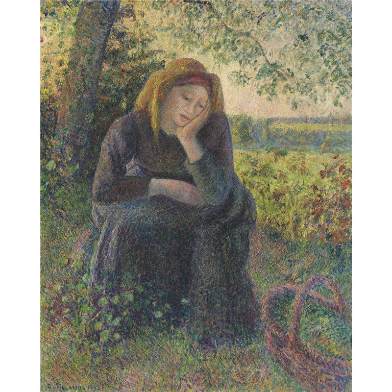 Мечтающая крестьянка, закат