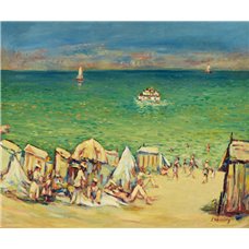 Картина на холсте по фото Модульные картины Печать портретов на холсте Пляж в Каннах, зеленое море