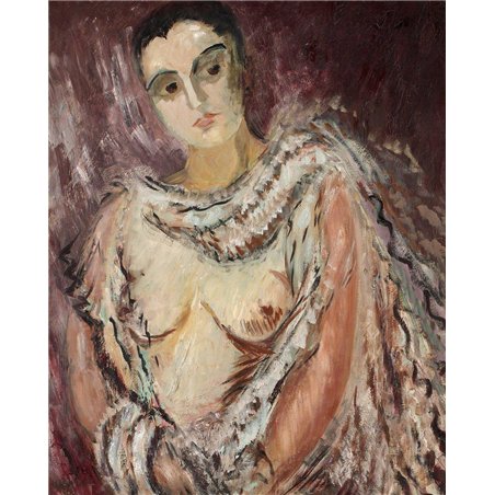 Модель с шалью из тюля