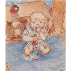 Плачущий ребенок - Модульная картины, Репродукции, Декоративные панно, Декор стен