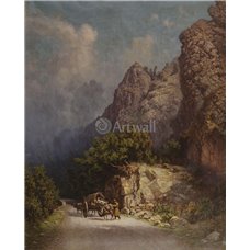 Картина на холсте по фото Модульные картины Печать портретов на холсте Повозка в горах