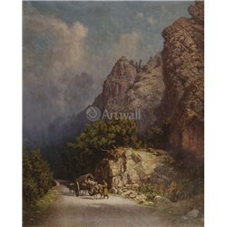 Повозка в горах - Модульная картины, Репродукции, Декоративные панно, Декор стен