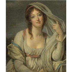 Портрет девушки в белой накидке - Модульная картины, Репродукции, Декоративные панно, Декор стен