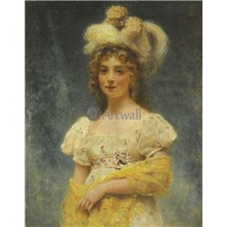 Портрет дамы в желтой шали - Модульная картины, Репродукции, Декоративные панно, Декор стен