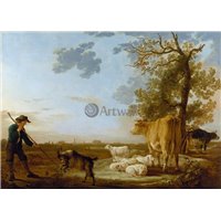 Портреты картины репродукции на заказ - Пейзаж со стадом