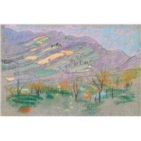 Портреты картины репродукции на заказ - Пейзаж с фиолетовыми горами