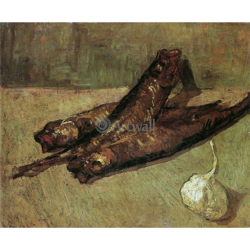 Натюрморт с селедкой и чесноком