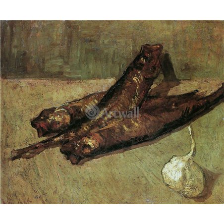 Натюрморт с селедкой и чесноком