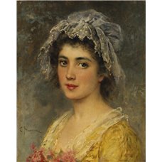 Картина на холсте по фото Модульные картины Печать портретов на холсте Портрет молодой женщины