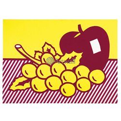 Натюрморт с яблоком и виноградом