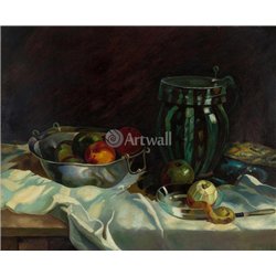 Натюрморт с яблоками и кувшином