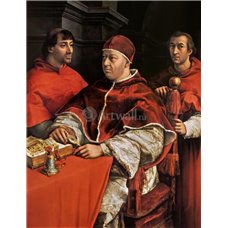 Картина на холсте по фото Модульные картины Печать портретов на холсте Портрет папы Льва X с кардиналами Джулио де Медичи и Луиджи де Росси