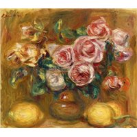 Портреты картины репродукции на заказ - Натюрморт с розами и лимонами