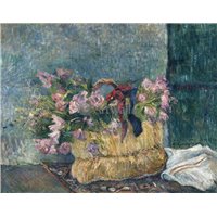 Портреты картины репродукции на заказ - Натюрморт с розами в корзине
