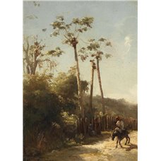 Картина на холсте по фото Модульные картины Печать портретов на холсте Пейзаж Антильских островов, дорога с всадником на осле
