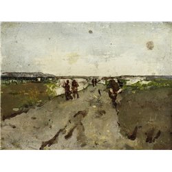 Пейзаж близ Ваальсдорпа с солдатами на маневре - Модульная картины, Репродукции, Декоративные панно, Декор стен