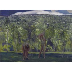 Обнаженные, семья на Ньюфаундленде