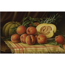 Картина на холсте по фото Модульные картины Печать портретов на холсте Прентис Леви «Натюрморт с персиками и тыквой»