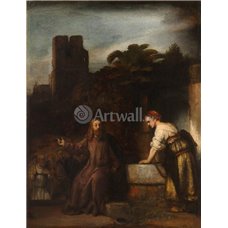 Картина на холсте по фото Модульные картины Печать портретов на холсте Приписывается Рембрандту «Христос и самаритянка»