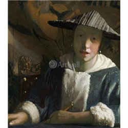 Приписывается Вермееру «Девушка с флейтой» - Модульная картины, Репродукции, Декоративные панно, Декор стен