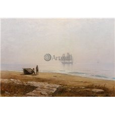 Картина на холсте по фото Модульные картины Печать портретов на холсте Прибрежная сцена с проплывающим мимо судном