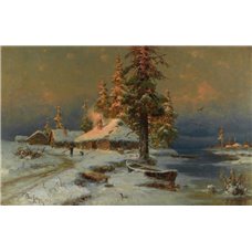 Картина на холсте по фото Модульные картины Печать портретов на холсте Ранний вечер зимой