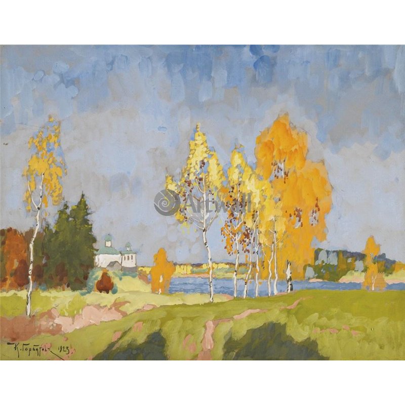Осенний пейзаж с березами