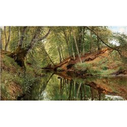 Река в лесу - Модульная картины, Репродукции, Декоративные панно, Декор стен