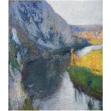 Картина на холсте по фото Модульные картины Печать портретов на холсте Река Лот и скалы Сан-Сюр-Лапопьи