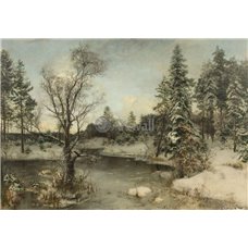 Картина на холсте по фото Модульные картины Печать портретов на холсте Река зимой
