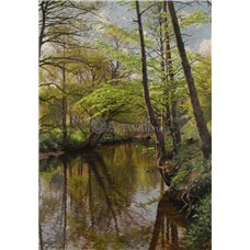 Картина на холсте по фото Модульные картины Печать портретов на холсте Река в лесу