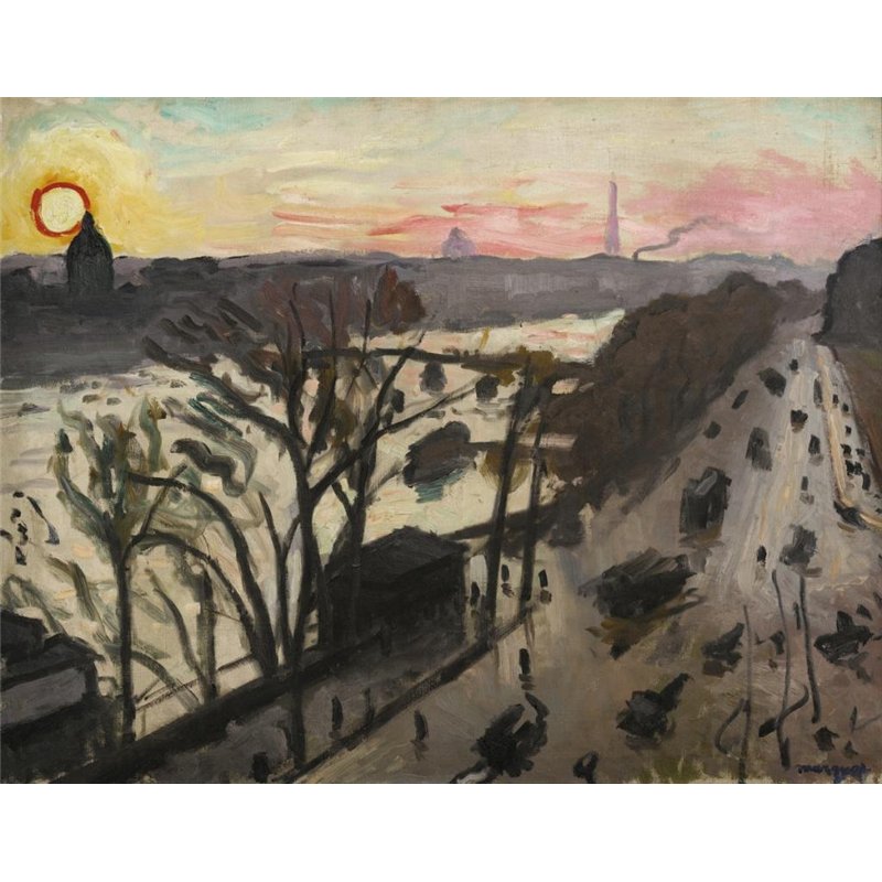 Париж, набережная Лувра, зимнее солнце