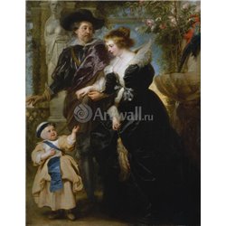 Рубенс с семьёй в саду - Модульная картины, Репродукции, Декоративные панно, Декор стен