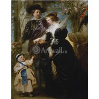 Портреты картины репродукции на заказ - Рубенс с семьёй в саду